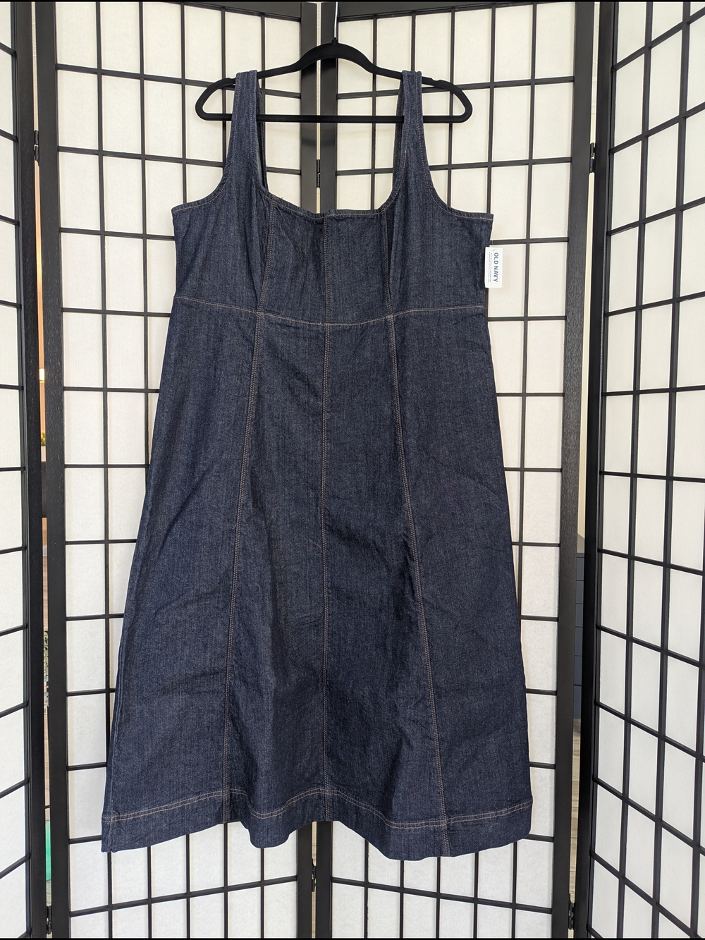 Old Navy Dark Denim Sleeveless A-Line midi Dress XL